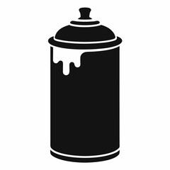 Used can of spray paint black vector on white background.