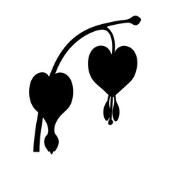 bleeding heart flower minimalist silhouette vector - for nature graphic design projects bleeding heart, plant flower modern artwork.