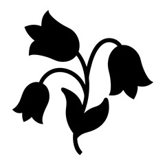 bluebell flower minimalist silhouette vector - for nature graphic design projects bluebell, plant flower modern artwork.