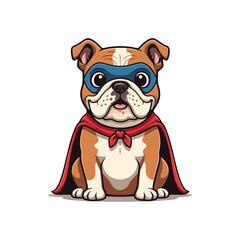 Cute bull Dog Eating Bone Cartoon Vector Icon Illustration. Animal Nature Icon Concept Isolated Flat