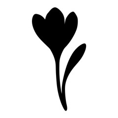 crocus flower minimalist silhouette vector - for nature graphic design projects crocus, plant flower modern artwork.