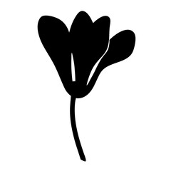 cyclamen flower minimalist silhouette vector - for nature graphic design projects cyclamen, plant flower modern artwork.