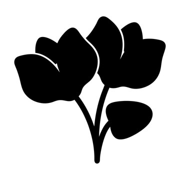 recommend clip art: cyclamen flower minimalist silhouette vector - for nature graphic design projects cyclamen, plant flower modern artwork.