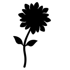 dahlia flower minimalist silhouette vector - for nature graphic design projects dahlia, plant flower modern artwork.