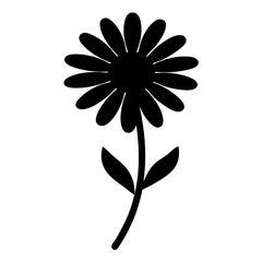 daisy flower minimalist silhouette vector - for nature graphic design projects daisy, plant flower modern artwork.