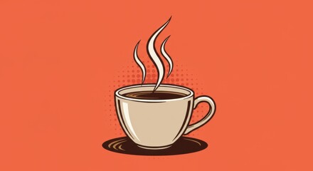 Obraz premium Pop Art Coffee Cup with Steam
