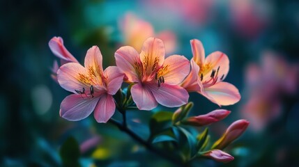 Pink Lily Flowers in Bloom