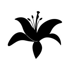 lily flower minimalist silhouette vector - for nature graphic design projects lily, plant flower modern artwork.