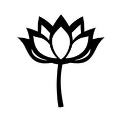 lotus flower minimalist silhouette vector - for nature graphic design projects lotus, plant flower modern artwork.