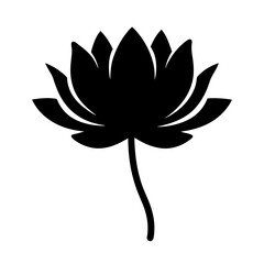 lotus flower minimalist silhouette vector - for nature graphic design projects lotus, plant flower modern artwork.