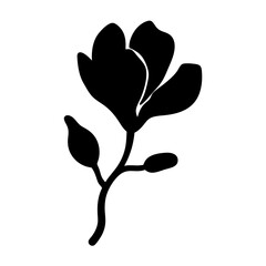 magnolia flower minimalist silhouette vector - for nature graphic design projects magnolia, plant flower modern artwork. © pixostudio