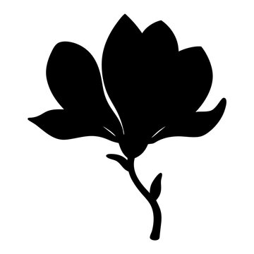 recommend clip art: magnolia flower minimalist silhouette vector - for nature graphic design projects magnolia, plant flower modern artwork.
