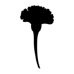 marigold flower minimalist silhouette vector - for nature graphic design projects marigold, plant flower modern artwork.