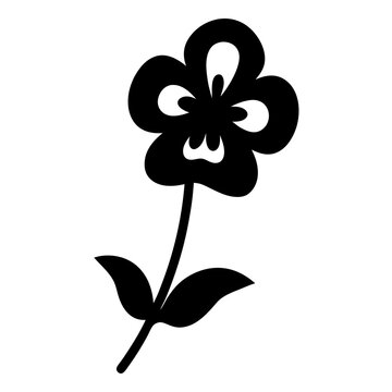 recommend clip art: pansy flower minimalist silhouette vector - for nature graphic design projects pansy, plant flower modern artwork.