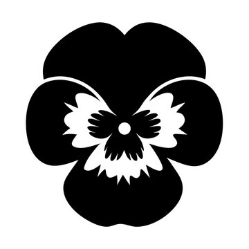 recommend clip art: pansy flower minimalist silhouette vector - for nature graphic design projects pansy, plant flower modern artwork.