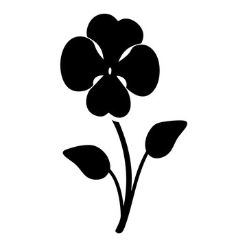 recommend clip art: pansy flower minimalist silhouette vector - for nature graphic design projects pansy, plant flower modern artwork.