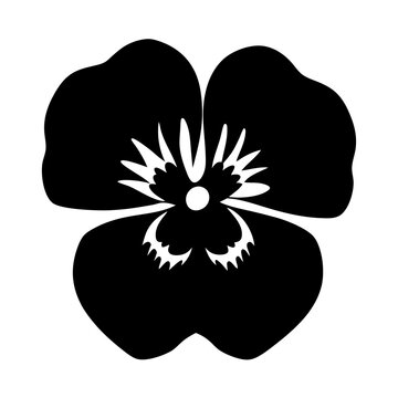 recommend clip art: pansy flower minimalist silhouette vector - for nature graphic design projects pansy, plant flower modern artwork.