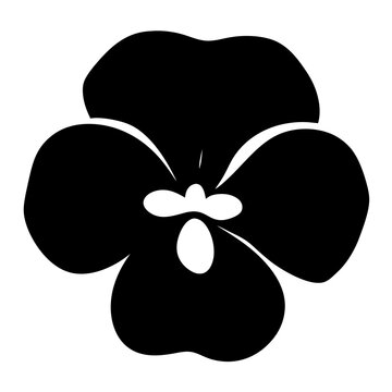 recommend clip art: pansy flower minimalist silhouette vector - for nature graphic design projects pansy, plant flower modern artwork.