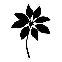 poinsettia flower minimalist silhouette vector - for nature graphic design projects poinsettia, plant flower modern artwork.