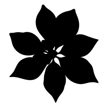 recommend clip art: poinsettia flower minimalist silhouette vector - for nature graphic design projects poinsettia, plant flower modern artwork.