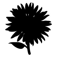 sunflower minimalist silhouette vector - for nature graphic design projects sun, plant flower modern artwork.