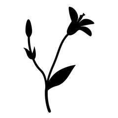 toad lily flower minimalist silhouette vector - for nature graphic design projects toad lily, plant flower modern artwork.
