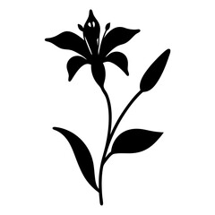 toad lily flower minimalist silhouette vector - for nature graphic design projects toad lily, plant flower modern artwork.