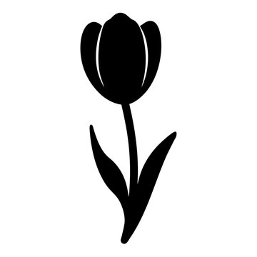 recommend clip art: tulip flower minimalist silhouette vector - for nature graphic design projects tulip, plant flower modern artwork.