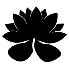 water lily flower minimalist silhouette vector - for nature graphic design projects water lily, plant flower modern artwork.