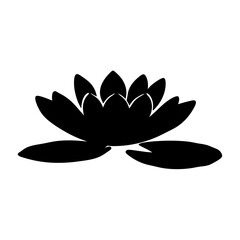 water lily flower minimalist silhouette vector - for nature graphic design projects water lily, plant flower modern artwork.