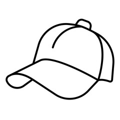 Baseball game cap thin line icon, sport concept. Vector graphics. Sportsman hat, headwear sign on white background, linear style for mobile or design.