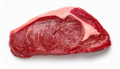 Fototapeta premium Raw beef steak isolated on white background. Fresh meat. Natural farm product for cooking, grilling