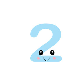 Happy Number Two Cartoon Character – Bright Vector for Learning Materials