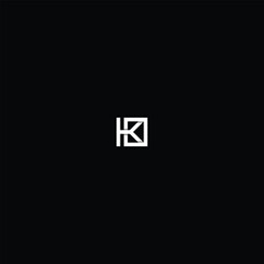 Letter K Square Monogram Logo with Black Background