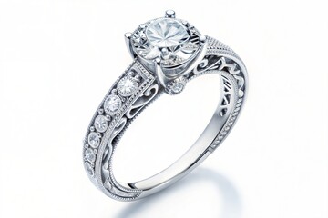 Luxury women's diamond ring on a clean background (Diamond)