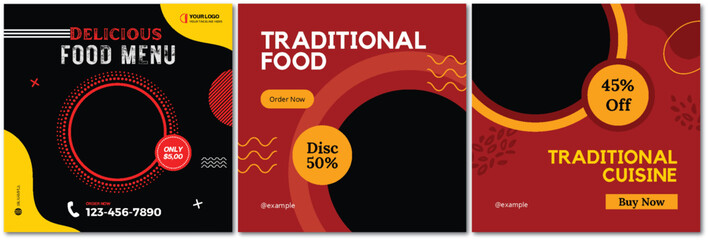 Promotional Templates for Restaurants and Food Businesses for Social Media
