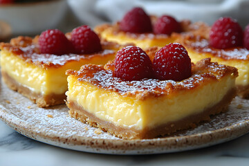 Elegant custard tart with perfectly baked crust and creamy yellow filling