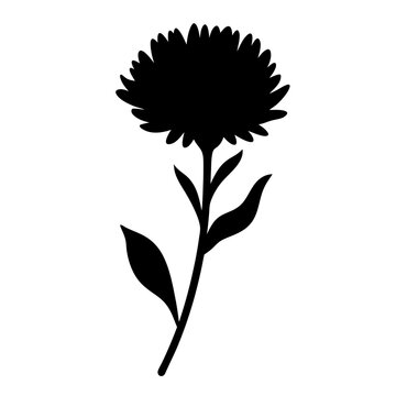recommend clip art: aster flower minimalist silhouette vector - for nature graphic design projects aster, plant flower modern artwork.