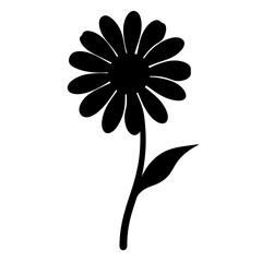 black eyesusand flower minimalist silhouette vector - for nature graphic design projects black eyesusand, plant flower modern artwork.