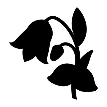 recommend clip art: bluebell flower minimalist silhouette vector - for nature graphic design projects bluebell, plant flower modern artwork.