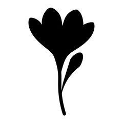 crocus flower minimalist silhouette vector - for nature graphic design projects crocus, plant flower modern artwork.