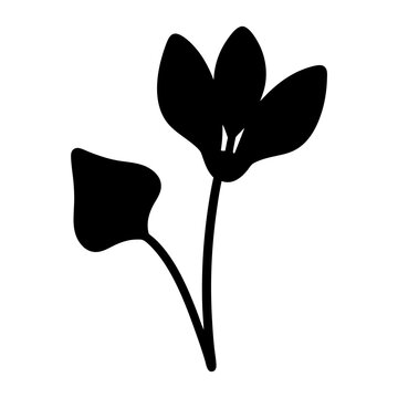recommend clip art: cyclamen flower minimalist silhouette vector - for nature graphic design projects cyclamen, plant flower modern artwork.