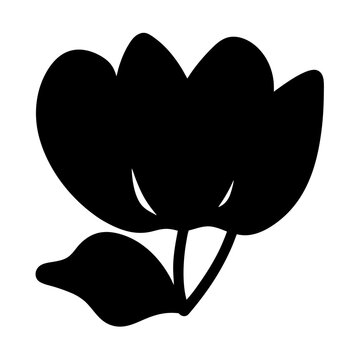 recommend clip art: cyclamen flower minimalist silhouette vector - for nature graphic design projects cyclamen, plant flower modern artwork.