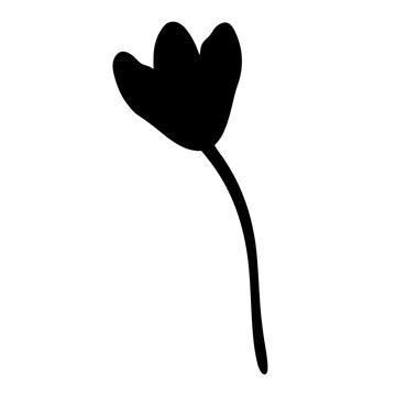 recommend clip art: cyclamen flower minimalist silhouette vector - for nature graphic design projects cyclamen, plant flower modern artwork.