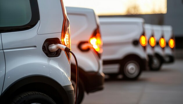 Electric delivery vans charging