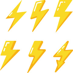 Electric Lightning Vector Set