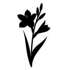 gladiolus flower minimalist silhouette vector - for nature graphic design projects gladiolus, plant flower modern artwork.