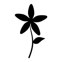 jasmine flower minimalist silhouette vector - for nature graphic design projects jasmine, plant flower modern artwork.