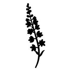 larkspur flower minimalist silhouette vector - for nature graphic design projects larkspur, plant flower modern artwork.
