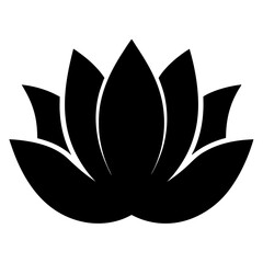 lotus flower minimalist silhouette vector - for nature graphic design projects lotus, plant flower modern artwork.